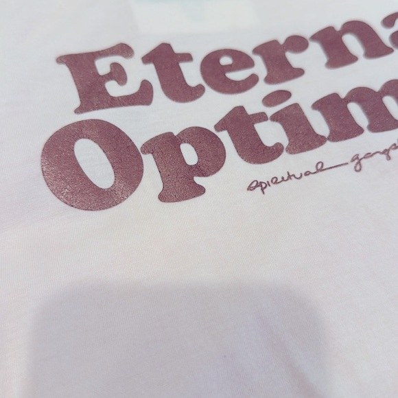 Women's light pink spiritual gangster, Sleeveless Top - “eternal optimist”, M - Picture 2 of 2
